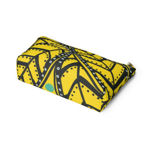 Yellow Palm Accessory Pouch w T-bottom
