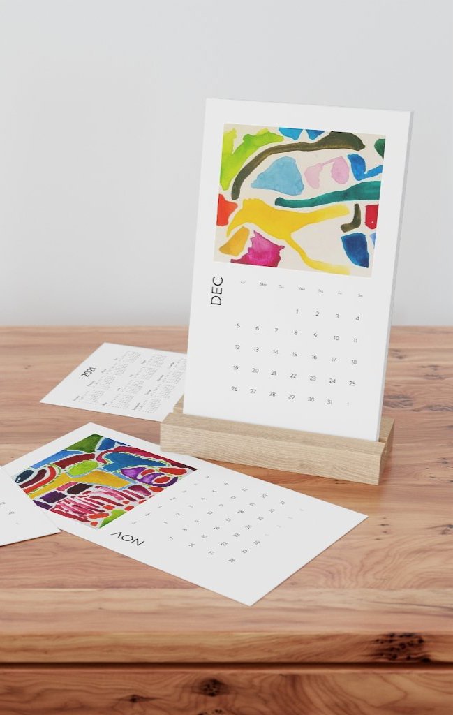 Abstract Vertical Desk Calendar